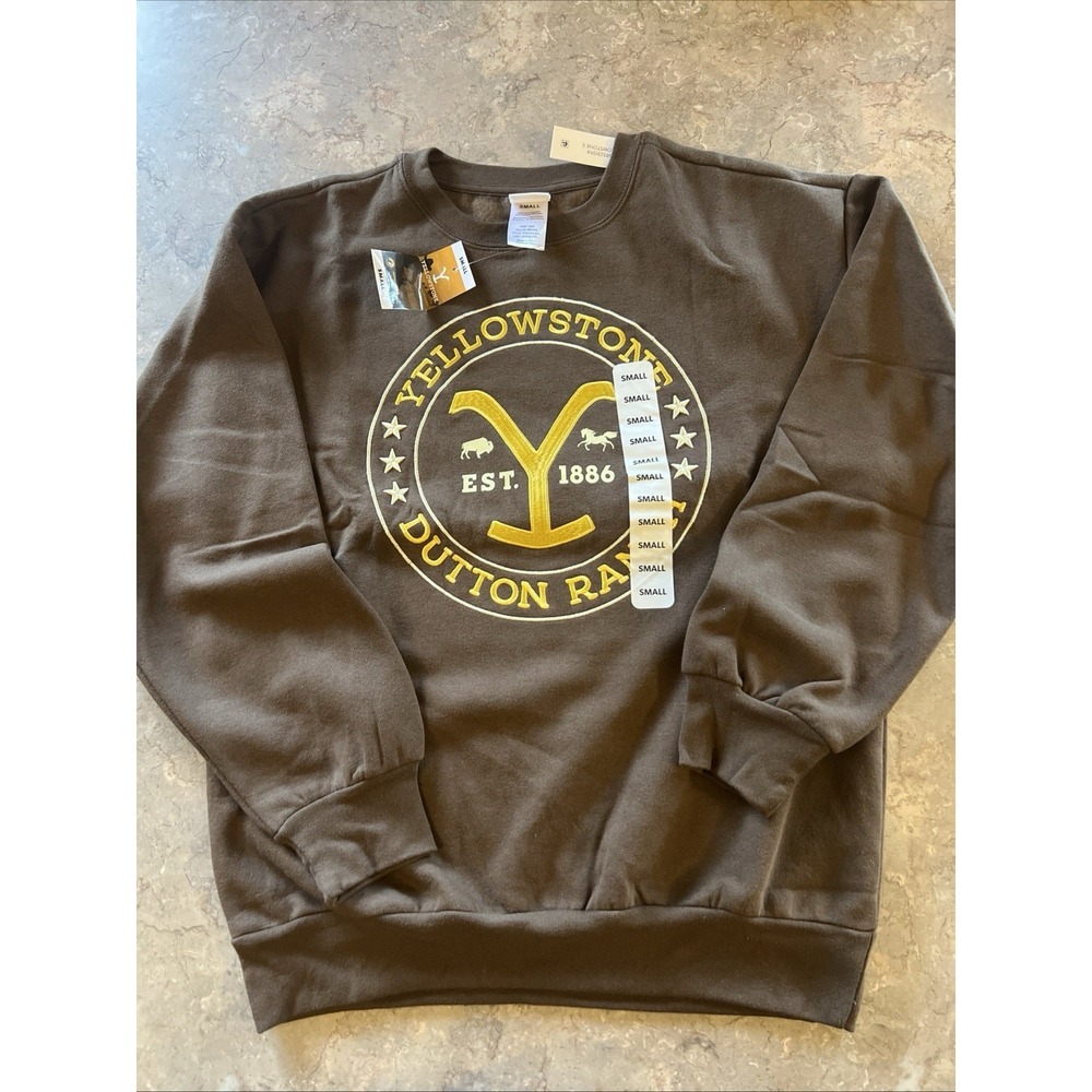 Yellowstone Unisex Adults Embroidered Logo Relaxed Fit Sweatshirt Small